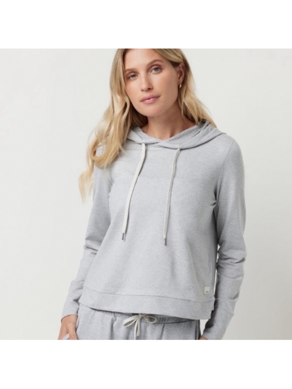 Vuori Light Gray Women's Hooded Pullover Sweatshirt and pants